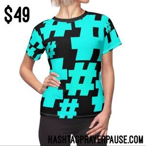 #PrayerPause Turquoise Night Women's AOP Tee